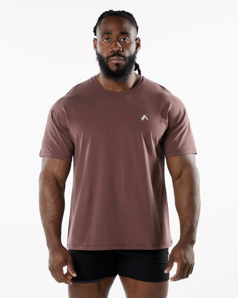 Chemises Alphalete Emblem Tee Merlot Homme | SLX-39528148