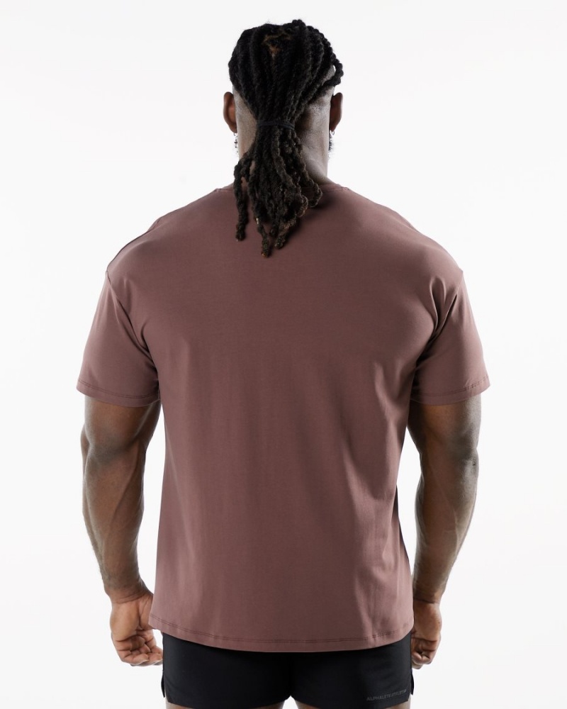 Chemises Alphalete Emblem Tee Merlot Homme | SLX-39528148