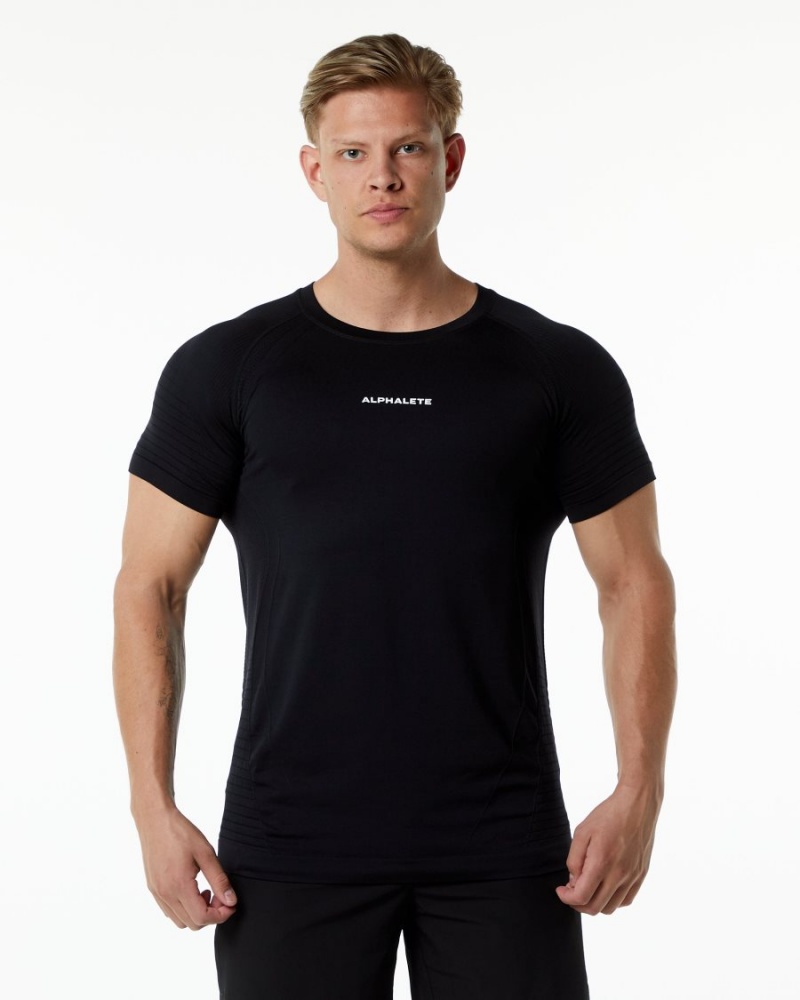 Chemises Alphalete Ozone Tee Noir Homme | MGV-74924929