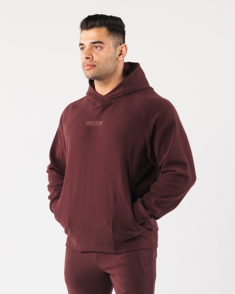 Sweat a Capuche Alphalete Identity Pro Hoodie Sangria Homme | RGI-86447110