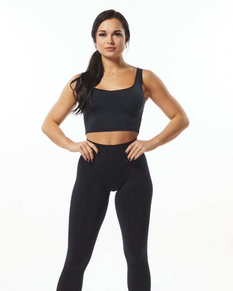 Debardeur Alphalete Ultrasoft Square Neck Tank Noir Femme | WQQ-21930000