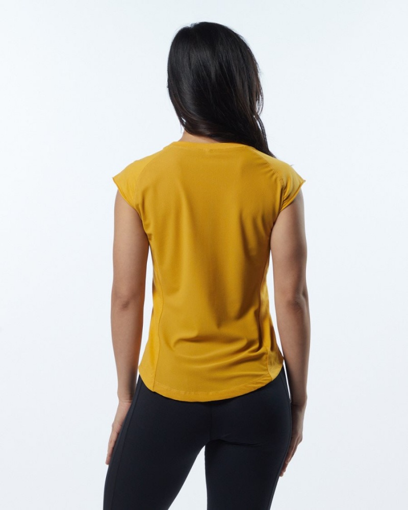 Chemises Alphalete Velocity Tee Jaune Femme | APC-48416181