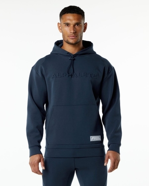 Sweat a Capuche Alphalete ELMTS Hoodie Bleu Marine Homme | RDU-90427910