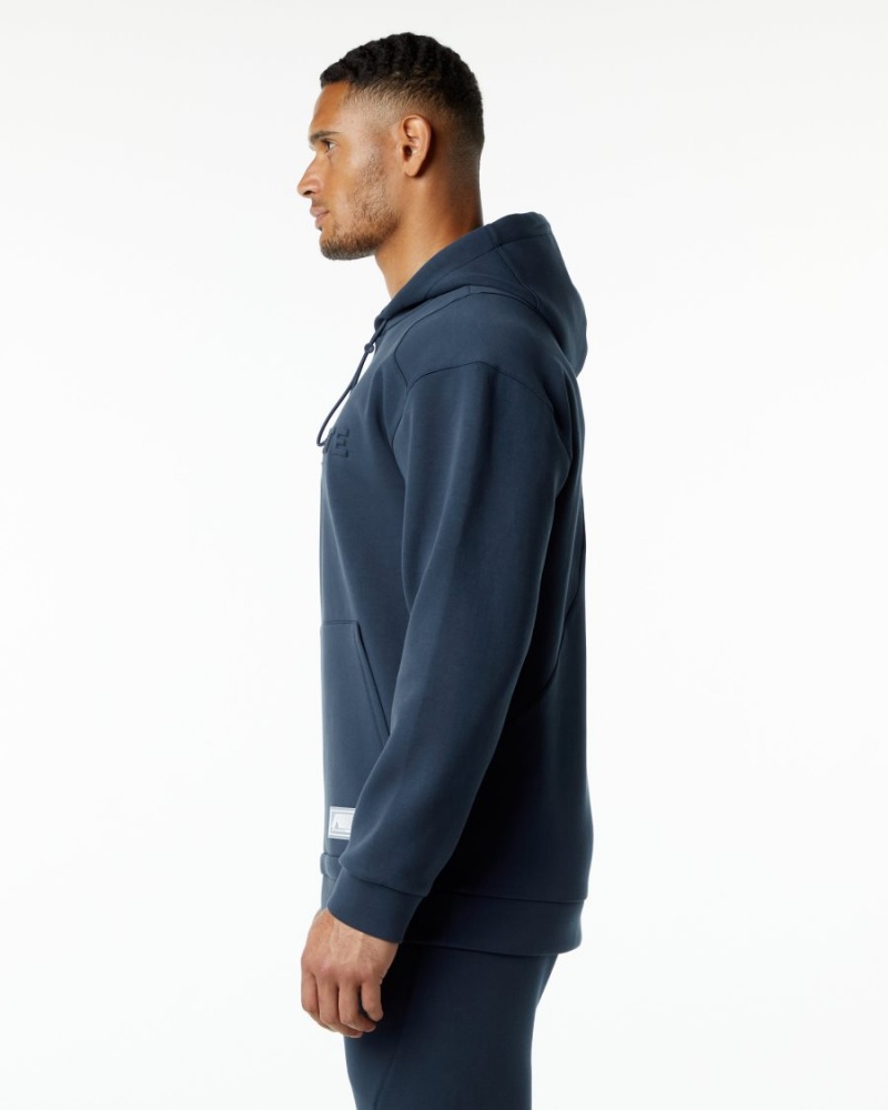 Sweat a Capuche Alphalete ELMTS Hoodie Bleu Marine Homme | RDU-90427910