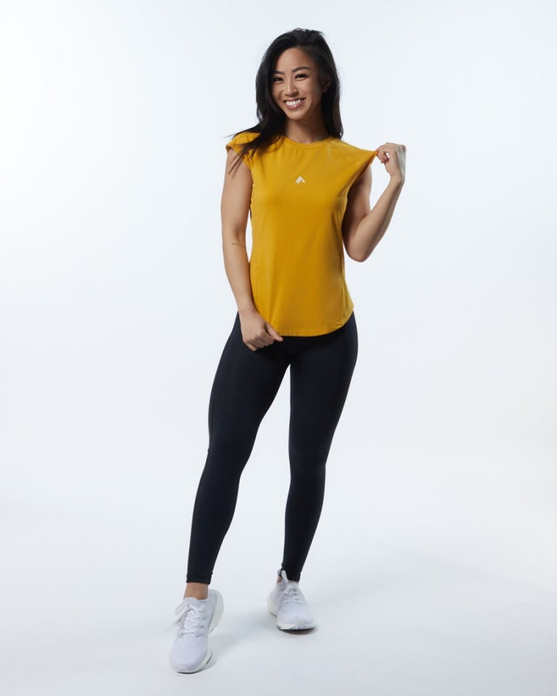 Chemises Alphalete Velocity Tee Jaune Femme | APC-48416181