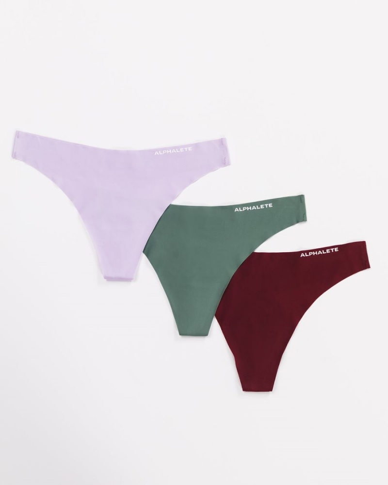 Sous Vêtement Alphalete Seamless Lanières 3pk Lilac / Sangria / Jade Femme | ZSP-94507367