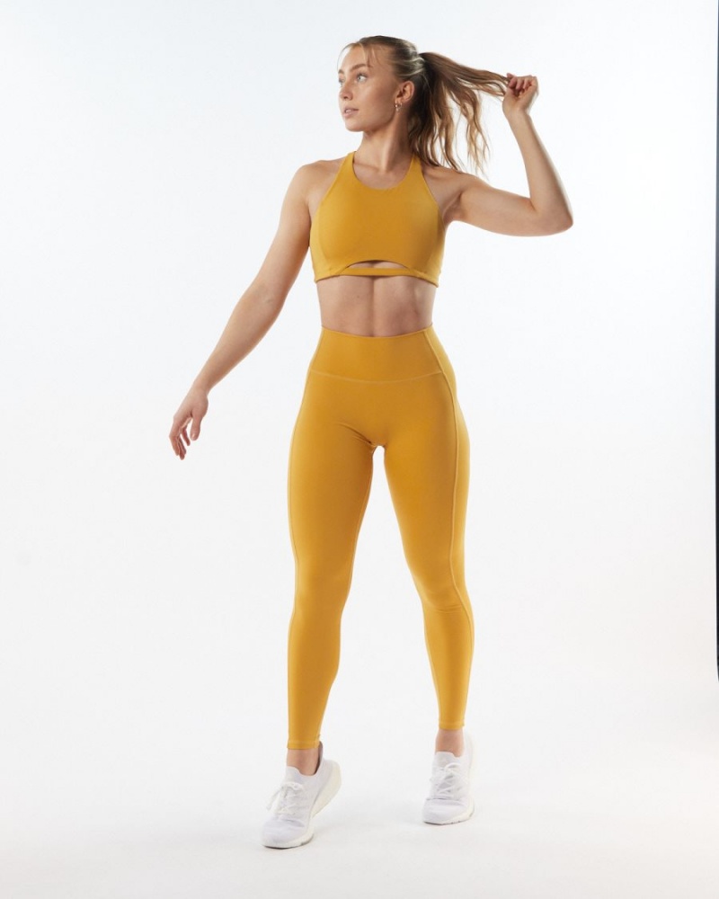 Soutien Gorge Sport Alphalete Pulse Surge Bra Jaune Femme | UAI-93967843