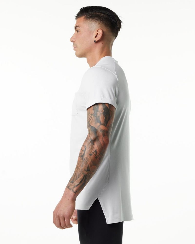 Chemises Alphalete Evo Pocket Tee Blanche Homme | GJT-16751480