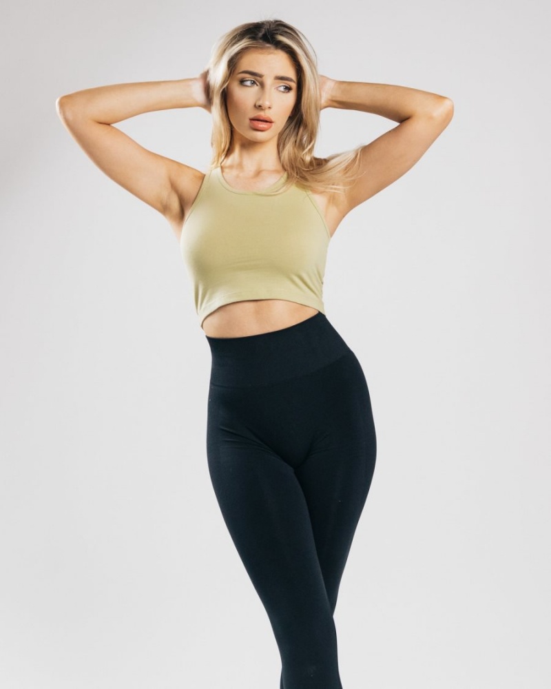 Debardeur Alphalete Essential Crop Tank Vert Olive Clair Femme | ALJ-13930500