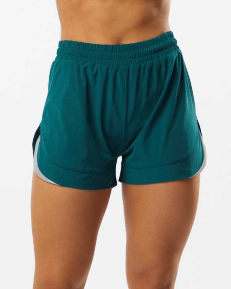 Short Alphalete Stride Corta 3" Velvet Teal Femme | ZTF-71571014