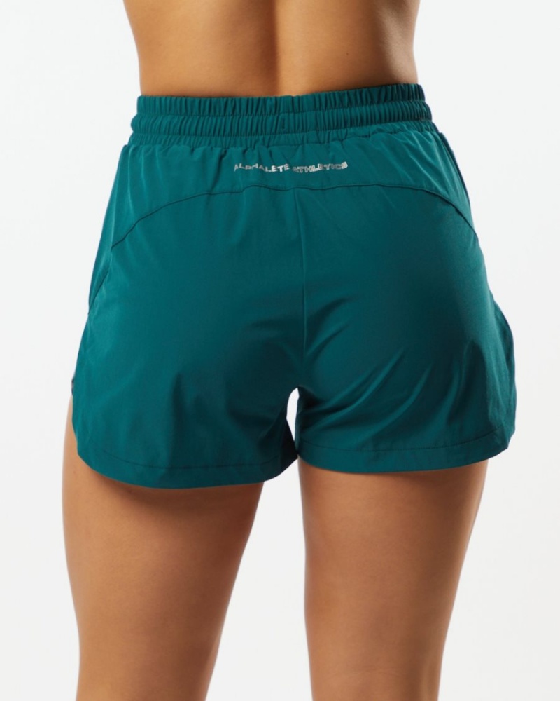 Short Alphalete Stride Corta 3" Velvet Teal Femme | ZTF-71571014