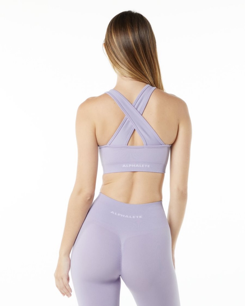 Soutien Gorge Sport Alphalete Amplify Bra Misty Lilac Femme | OPG-72720100