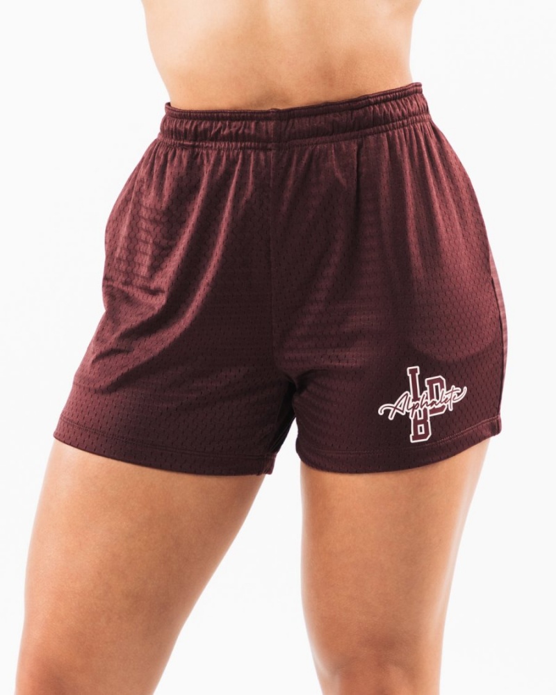 Short Alphalete Signature Mesh Corta 4" Sangria Femme | OUT-04575978