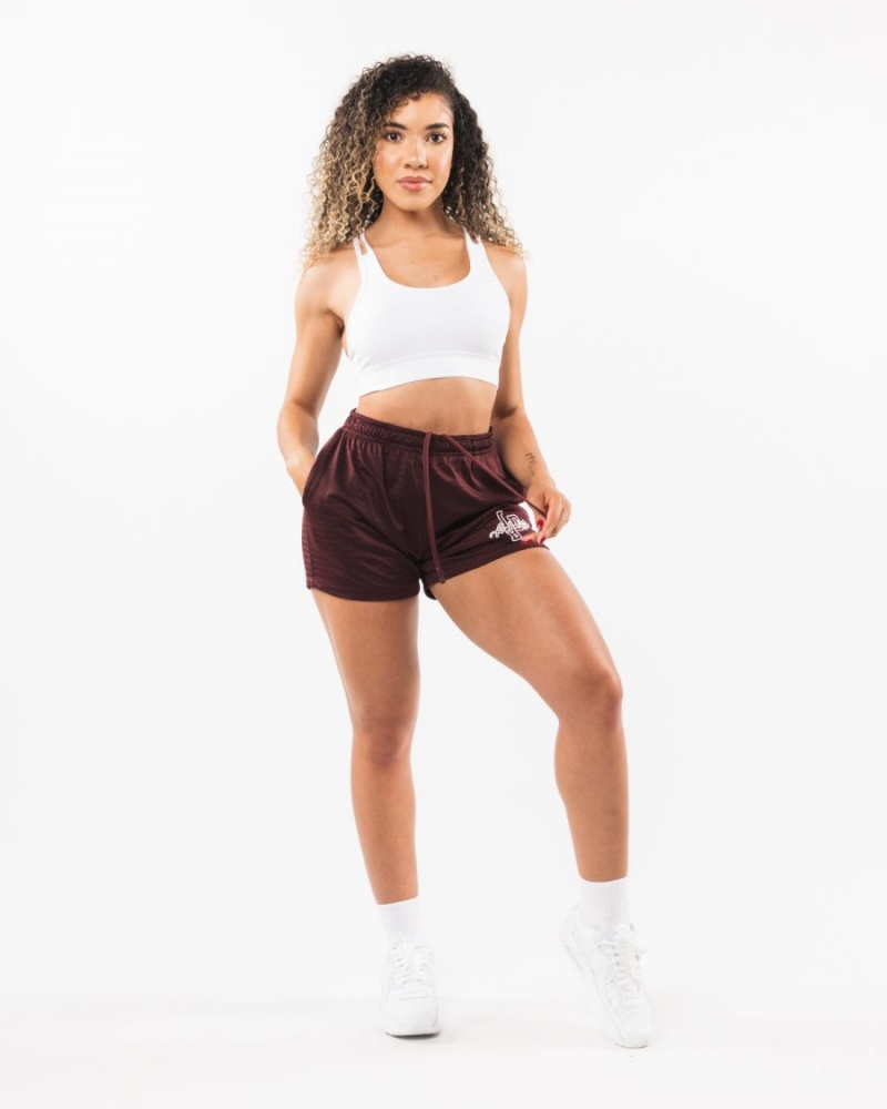 Short Alphalete Signature Mesh Corta 4" Sangria Femme | OUT-04575978