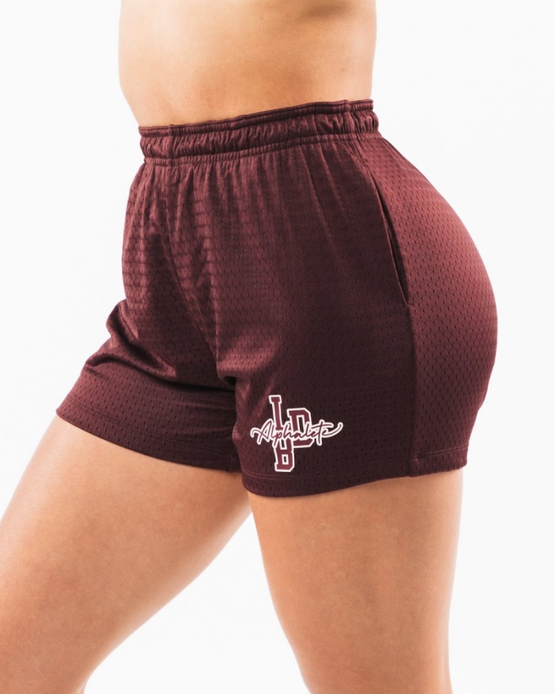 Short Alphalete Signature Mesh Corta 4" Sangria Femme | OUT-04575978