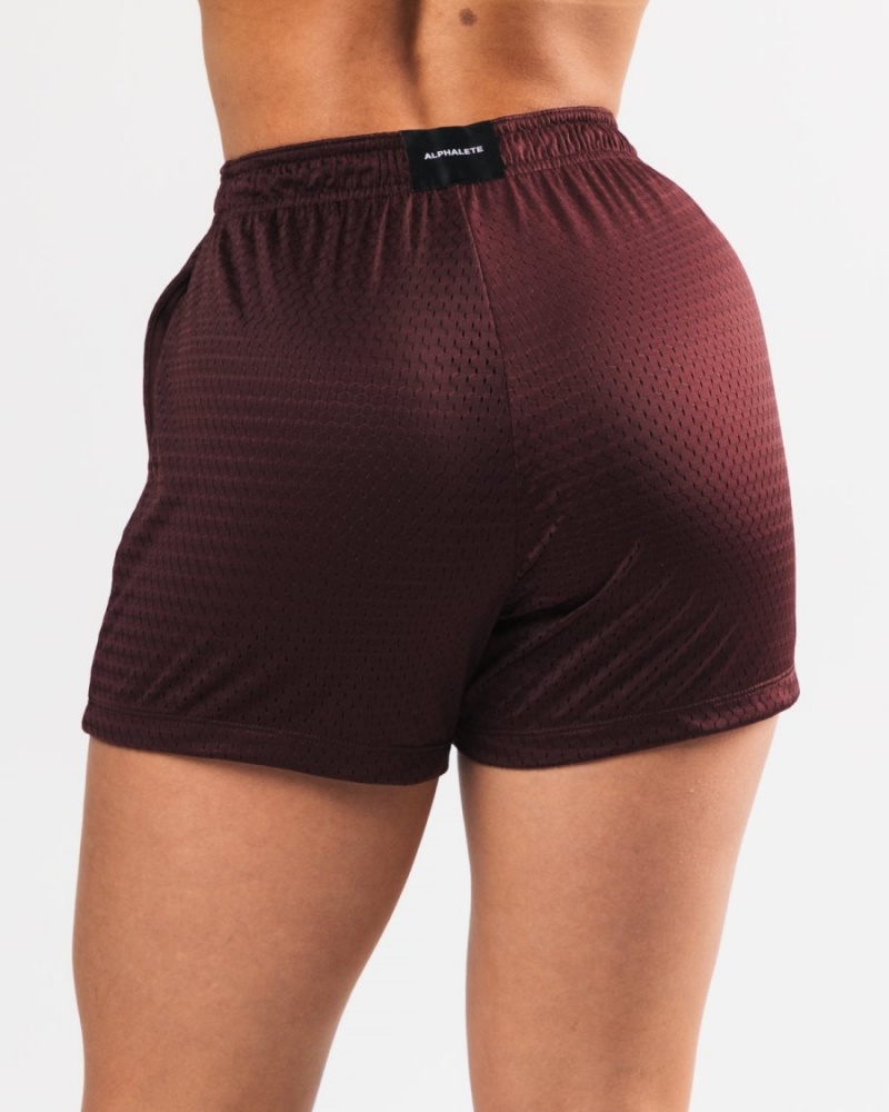 Short Alphalete Signature Mesh Corta 4" Sangria Femme | OUT-04575978