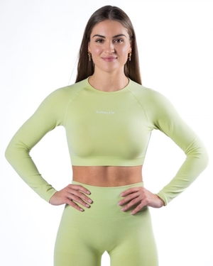 Manches Longues Alphalete Amplify LS Crop Frozen Spring Femme | ZEU-46084193