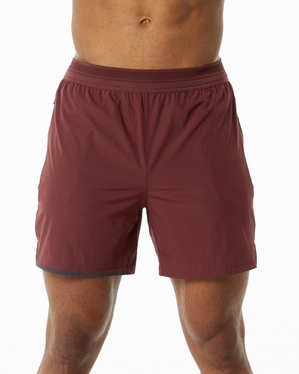 Short Alphalete Studio Corta 6" Merlot Homme | YXE-50448792