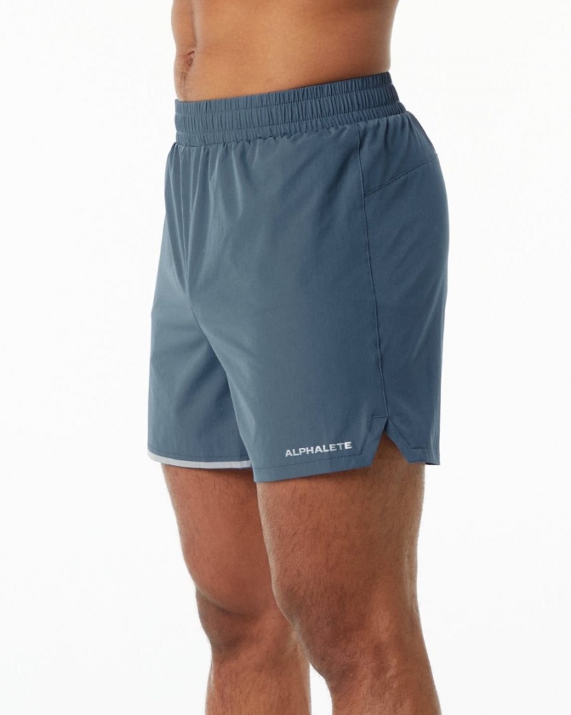 Short Alphalete Core Stride Corta 5” Bleu Homme | ZTS-21608755