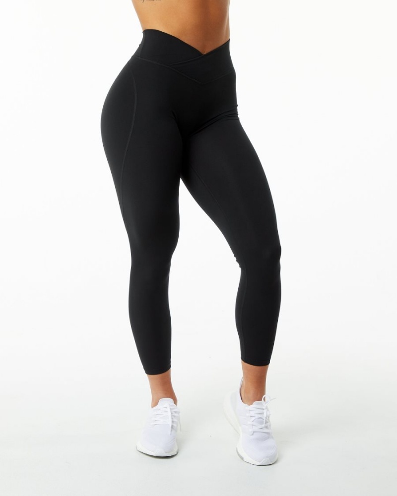 Leggings Alphalete Surface Power Legging Noir Femme | UWJ-34788666