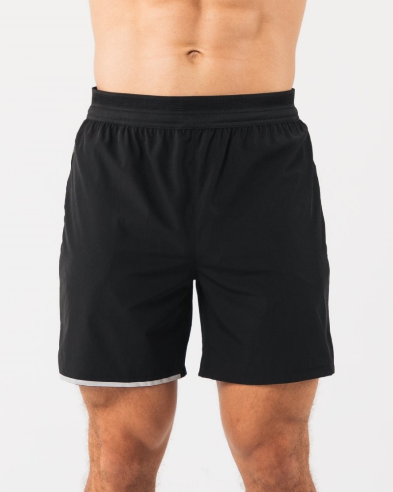 Short Alphalete Studio Corta 6" Noir Argent Homme | WVJ-92054056