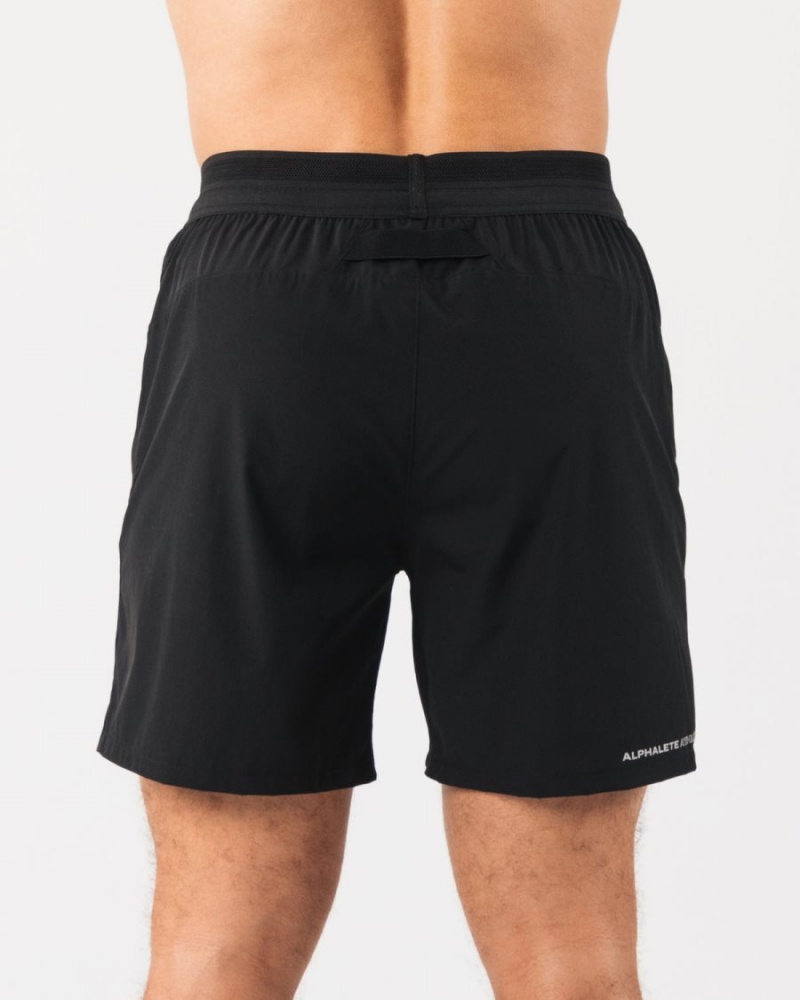 Short Alphalete Studio Corta 6" Noir Argent Homme | WVJ-92054056