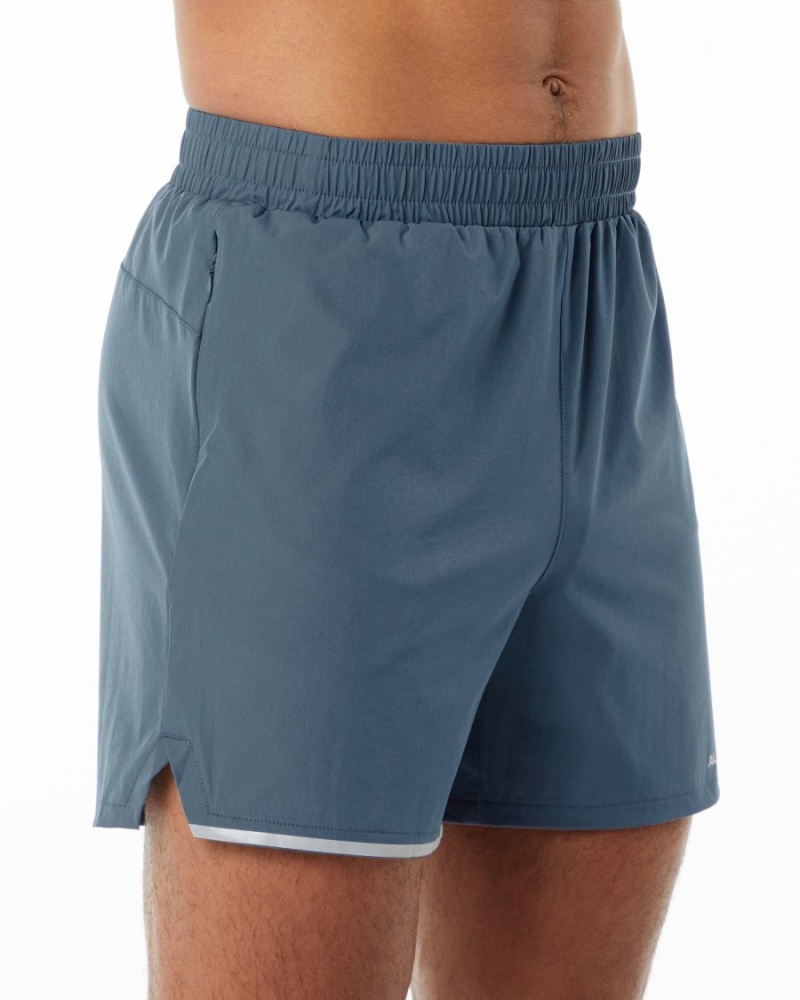 Short Alphalete Core Stride Corta 5” Bleu Homme | ZTS-21608755