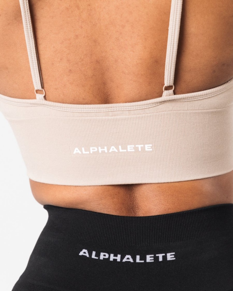 Soutien Gorge Sport Alphalete Seamless Nervuré Bra Linen Femme | VDX-08082225