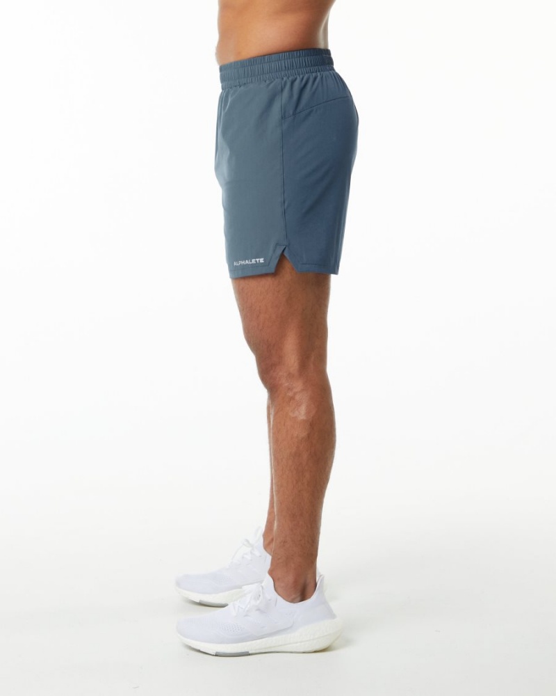 Short Alphalete Core Stride Corta 5” Bleu Homme | ZTS-21608755