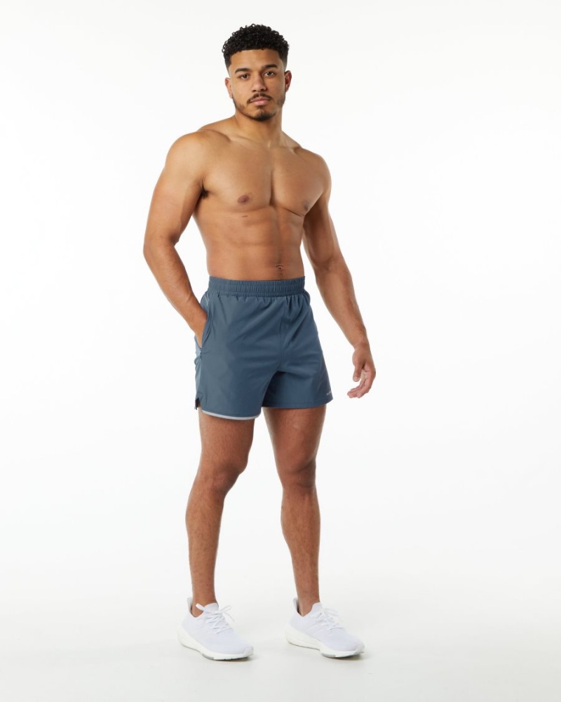 Short Alphalete Core Stride Corta 5” Bleu Homme | ZTS-21608755