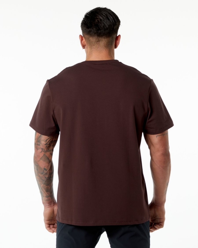 Chemises Alphalete Classiche Tee Bordeaux Homme | EJR-13579684