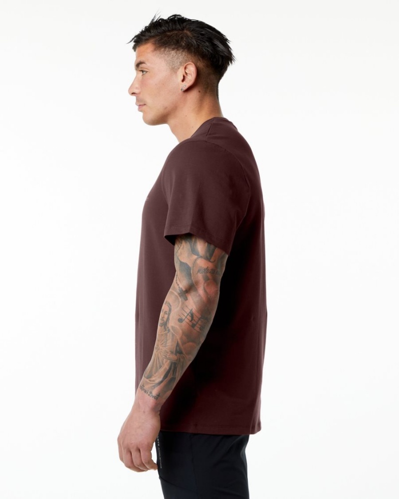 Chemises Alphalete Classiche Tee Bordeaux Homme | EJR-13579684