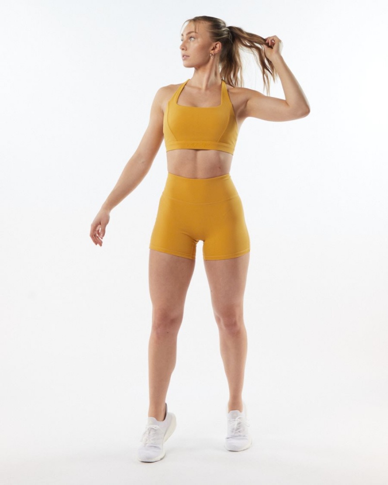 Short Alphalete Pulse Surge Corta 4" Jaune Femme | APY-04645252