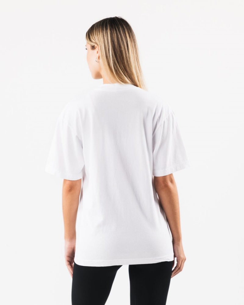 Chemises Alphalete LDB More Letter Tee Blanche Homme | XQG-28445362