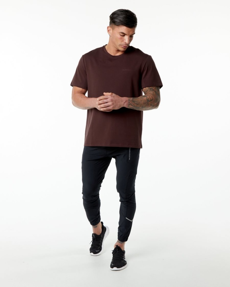 Chemises Alphalete Classiche Tee Bordeaux Homme | EJR-13579684