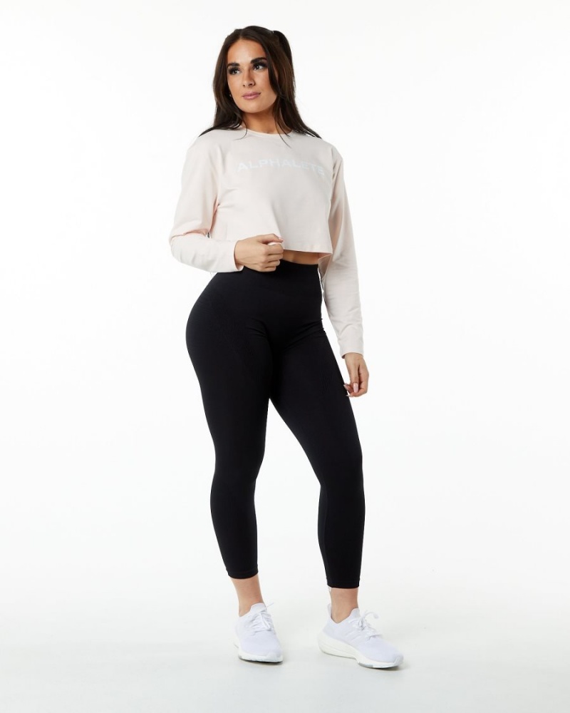 Manches Longues Alphalete Core LS Crop Blush Femme | OXE-74927585