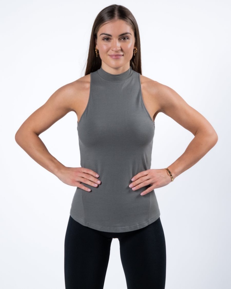 Debardeur Alphalete Evo Tank Grise Femme | HFN-14895261