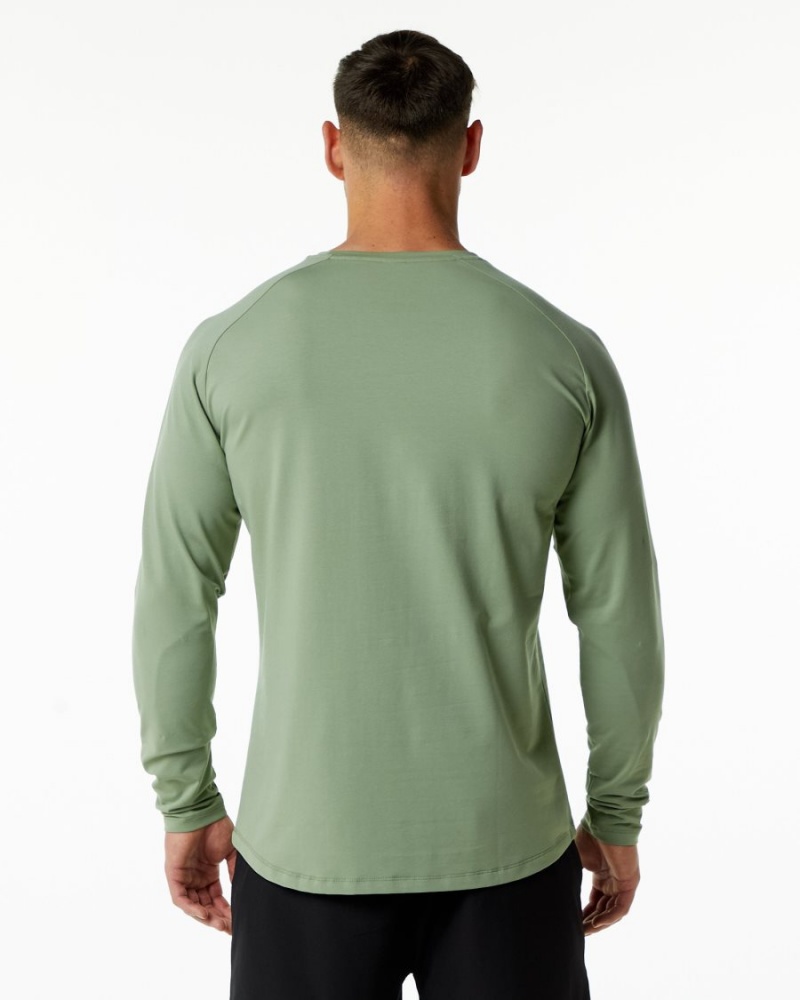 Chemises Alphalete Dynasty LS Tee Sage Homme | SXU-90265787