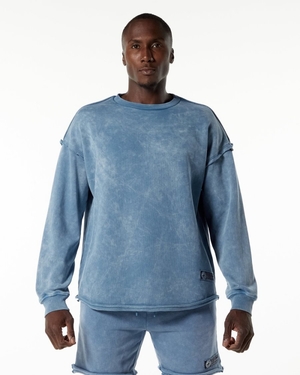 Vestes Alphalete Very Terry Pullover Bleu Homme | HAV-97753782