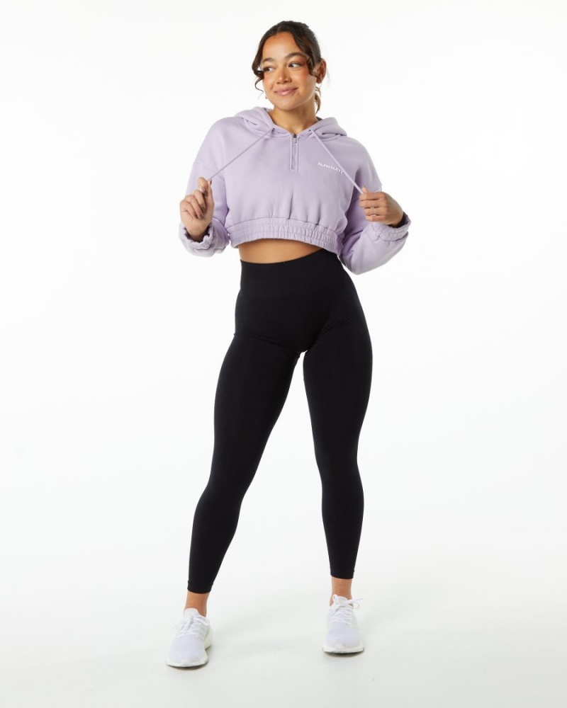 Sweat a Capuche Alphalete Classiche Capital Crop Hoodie Misty Lilac Femme | BRJ-02490151