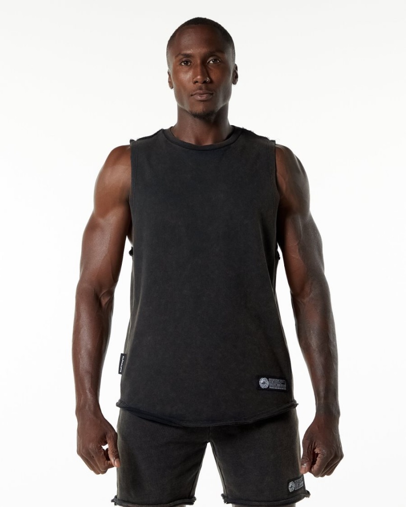 Stringers Alphalete Very Terry Cutoff Onyx Homme | BEW-51796878