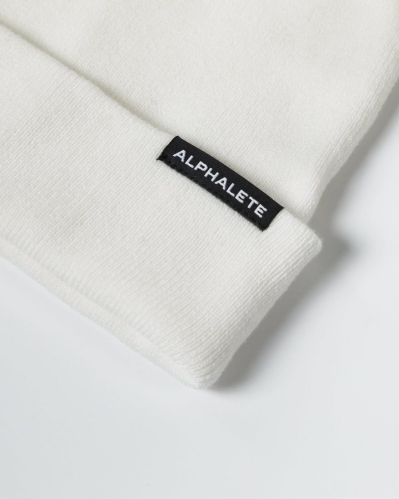 Accessoires Alphalete Essential Foldover Beanie Blanche Femme | QJO-10101532