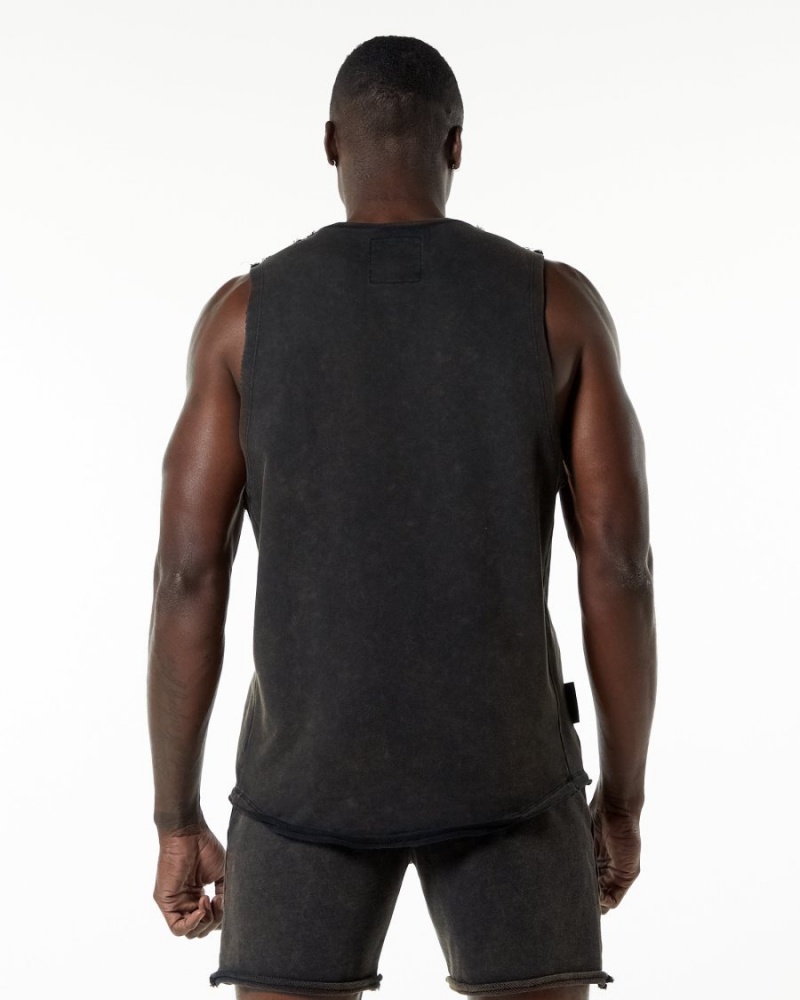 Stringers Alphalete Very Terry Cutoff Onyx Homme | BEW-51796878