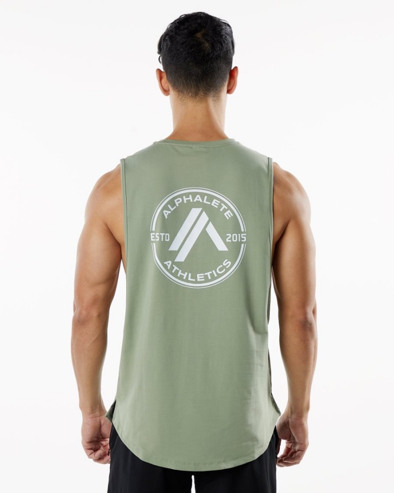 Debardeur Alphalete Dynasty Tank Sage Homme | NTH-76784203