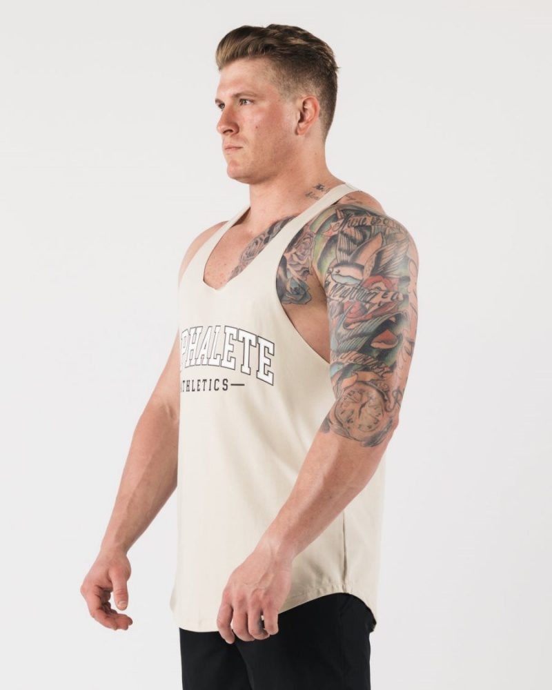 Debardeur Alphalete AA Raw Cut Tank Sea Shell Homme | DGH-31143749