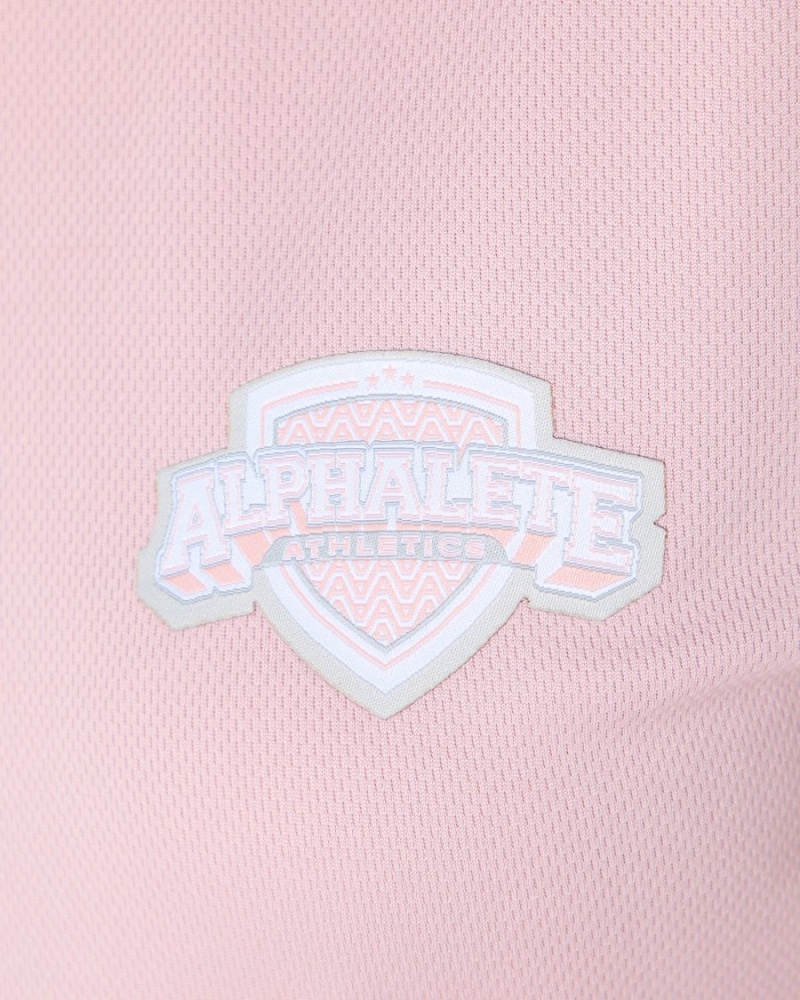 Chemises Alphalete Varsity Crop Rose Femme | URJ-38855870