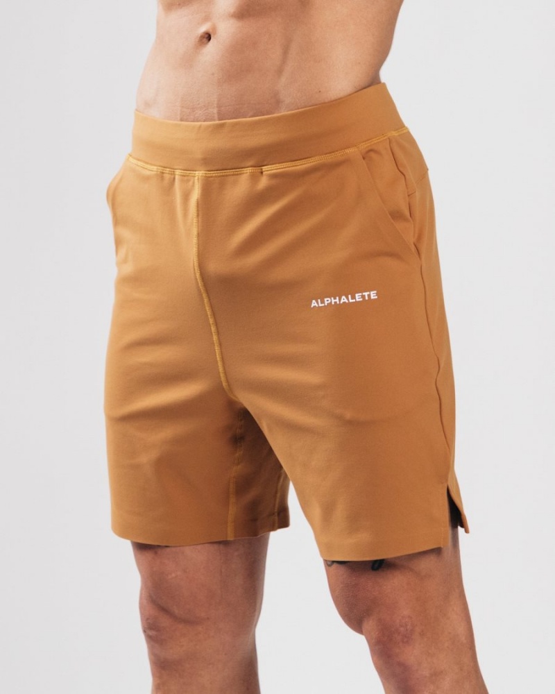 Short Alphalete Trace Corta 8" Camel Homme | OPH-82974215