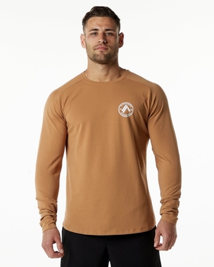 Chemises Alphalete Dynasty LS Tee Rust Homme | SOY-19282964