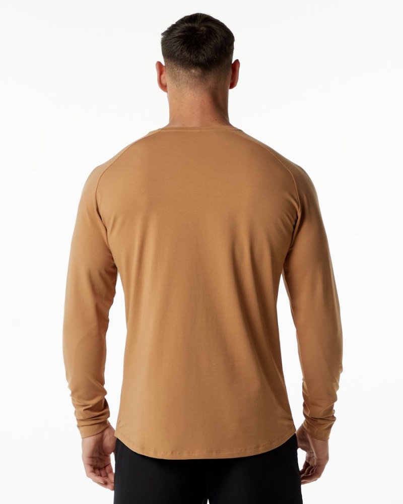 Chemises Alphalete Dynasty LS Tee Rust Homme | SOY-19282964