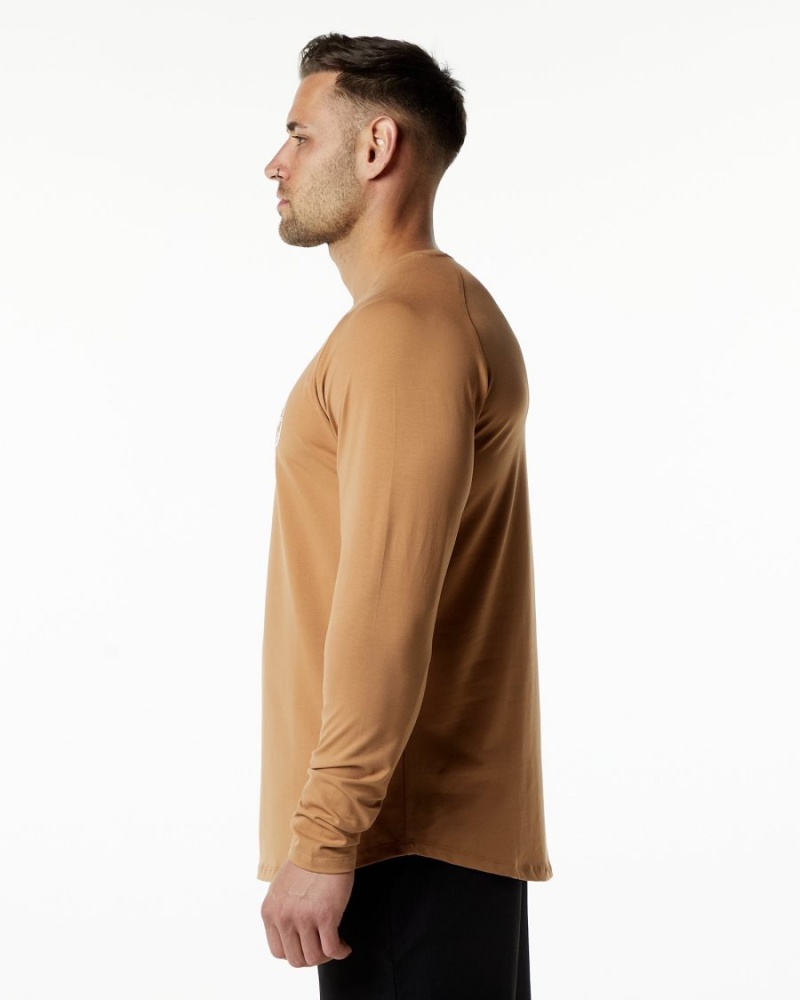 Chemises Alphalete Dynasty LS Tee Rust Homme | SOY-19282964